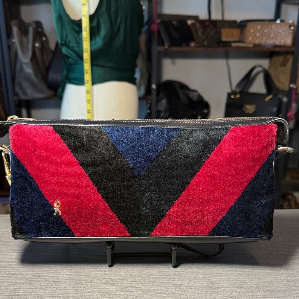 Vintage Roberta de Camerino Chevron Clutch - Black, Red, Blue